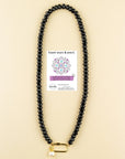Limited Edition Black Onyx Carabiner Pearl Charm Necklace for Stress Relief
