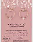 Herkimer Diamond Gold Hoop Earrings for Tranquility
