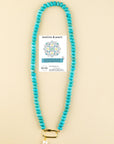 Limited Edition Howlite Carabiner Pearl Charm Necklace for Calm