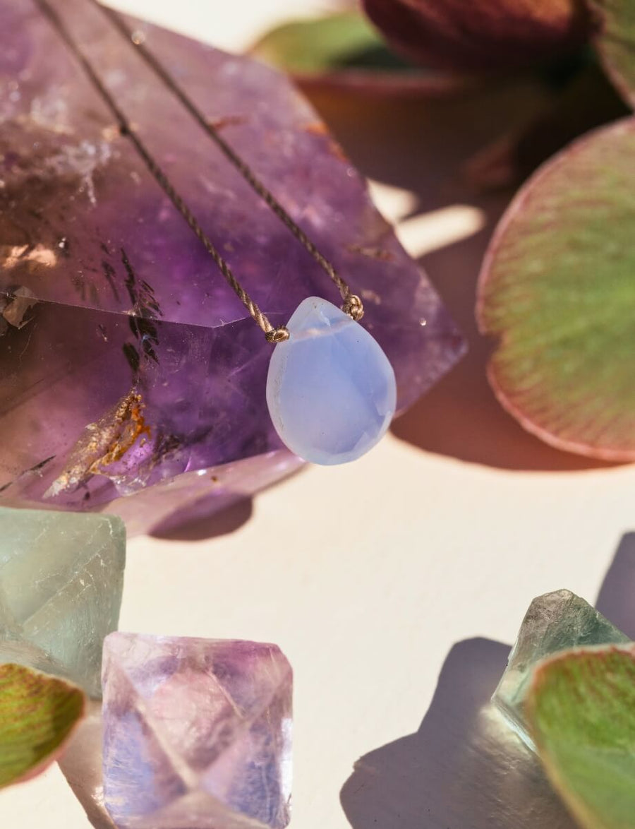 Lilac Chalcedony Super Power Stone Necklace