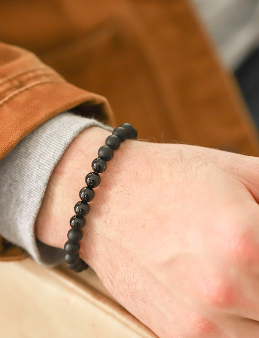 Black Onyx Men's Bracelet for Strong – SoulKu - Main Image