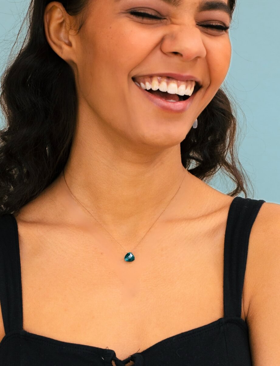 Peacock Blue Crystal Soul Shine Necklace for Dream – SoulKu