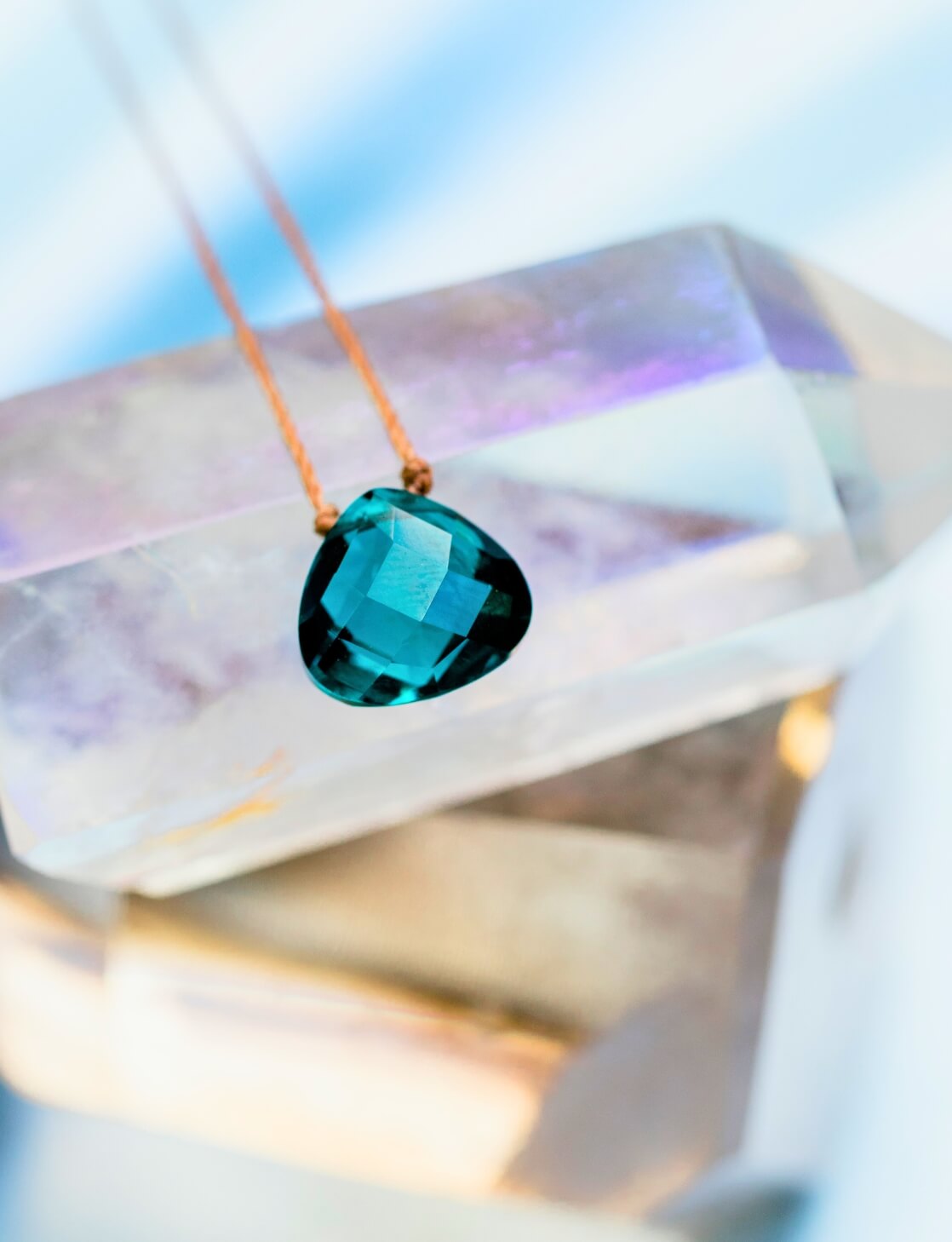 NECKLACE - SEVEN RED RADIANT CUT STATMENT NECKLACE