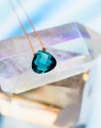 Peacock Blue Crystal Soul Shine Necklace for Dream