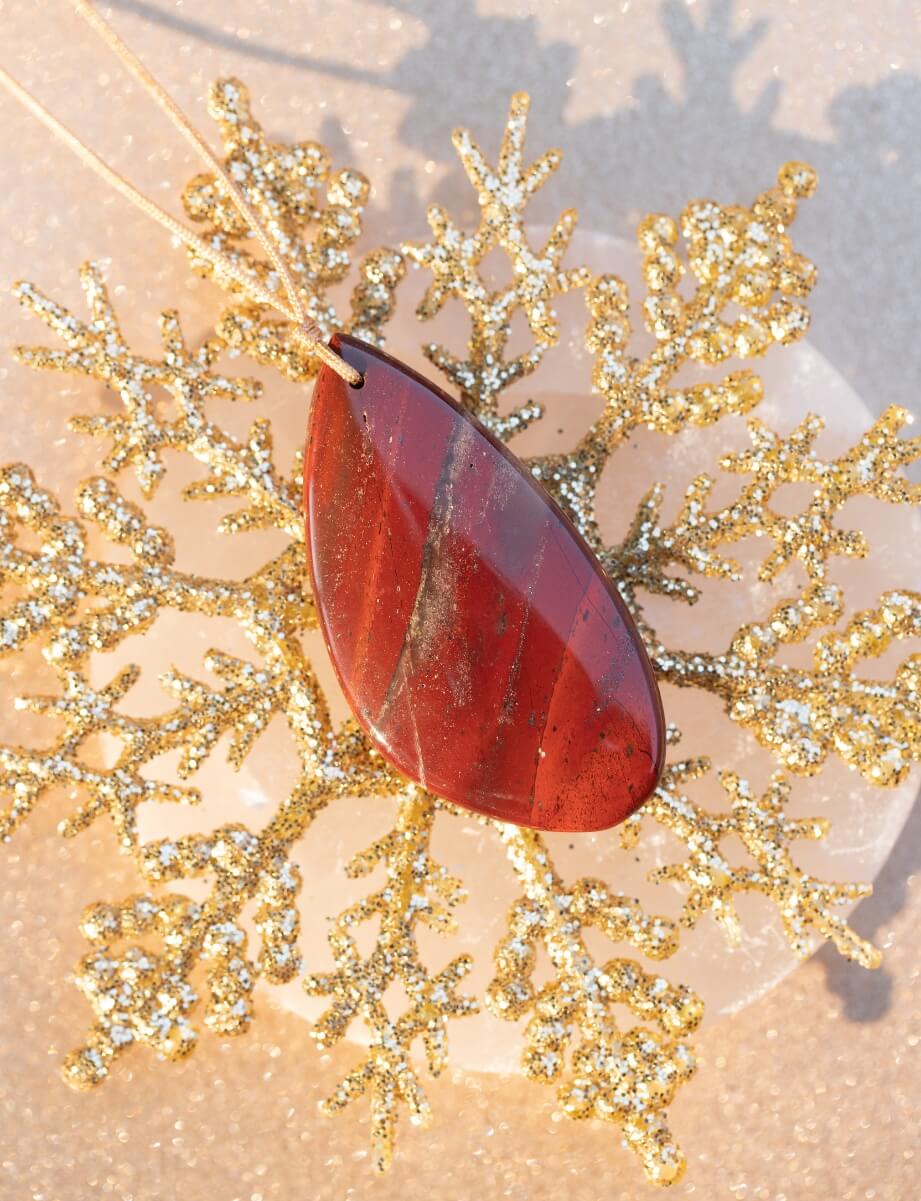 アクセサリー santaku gemstone necklace blown Rainbow Red Jasper Celebrate Necklace – SoulKu