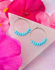 Robin's Egg Czech Glass Hoop Earrings for Breathe