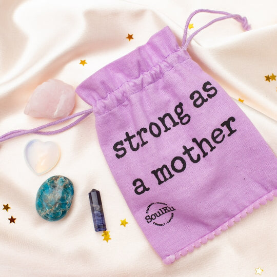 Strong As A Mother Crystal Pouch