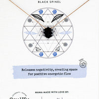 Black Spinel Sacred Geometry Necklace for Believe