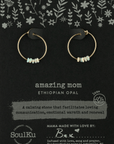 Ethiopian Opal Gold Hoop Earrings for Amazing Mom