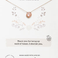Mystic Peach Moonstone Necklace for Your Maid of Honor