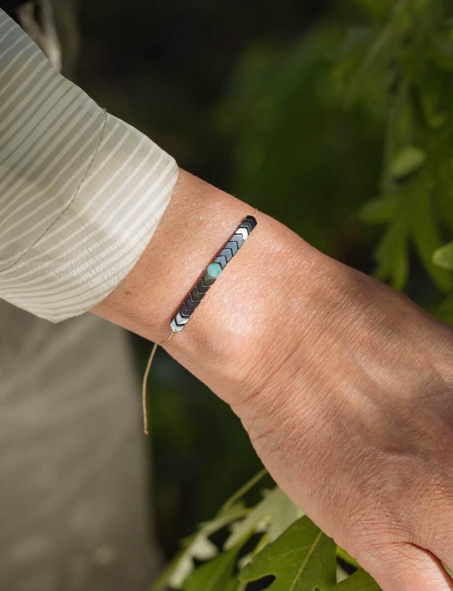 Amazonite &amp; Hematite Bracelet for Wanderlust