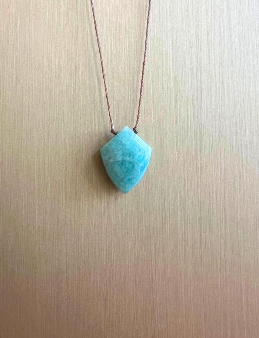 Amazonite Shield Super Power Necklace