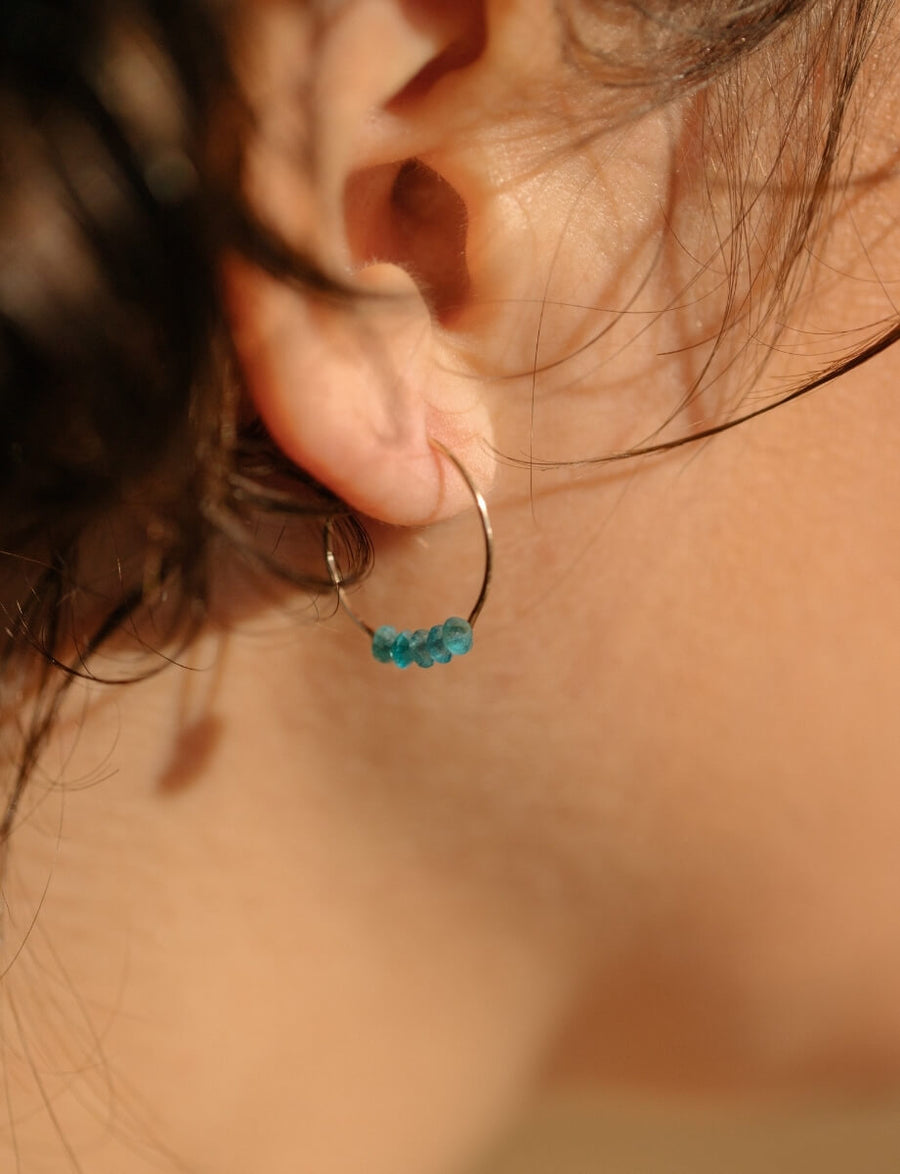 Apatite Gold Hoop Earrings for Anything Is Possible