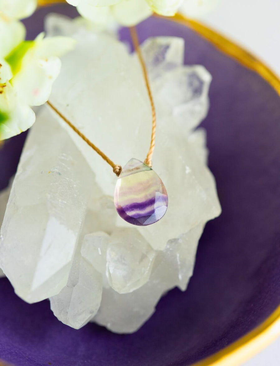 Limited Edition Banded Fluorite Luxe Necklace for Positivity