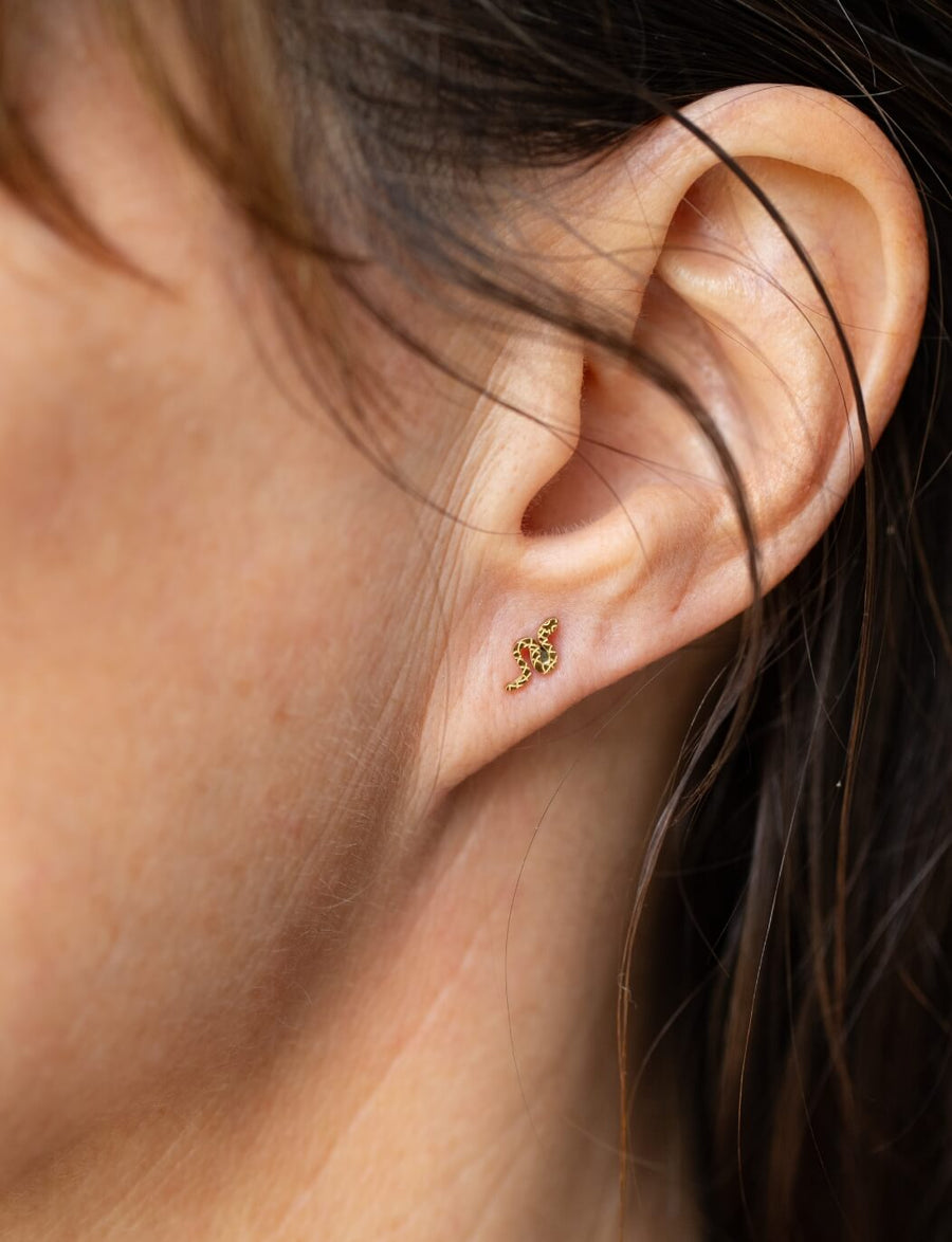 Black Agate Bowl & Gold Snake Studs You're Magic Set