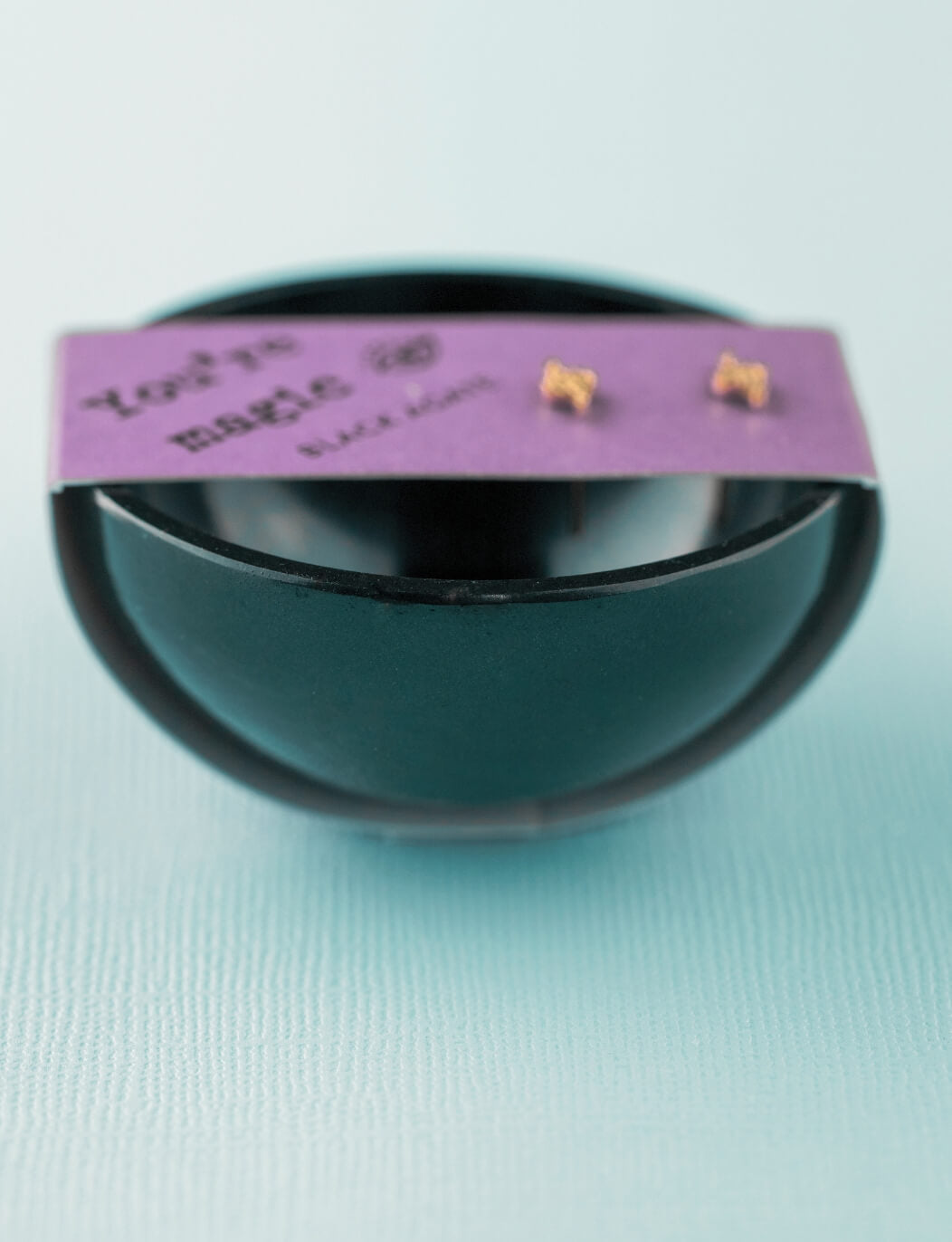 Black Agate Bowl &amp; Gold Snake Studs You&#39;re Magic Set