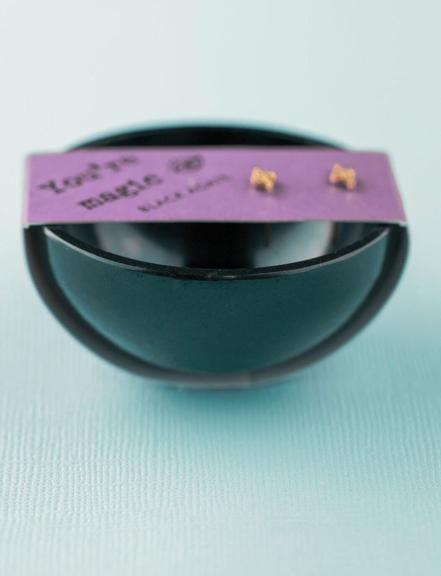 Black Agate Bowl & Gold Snake Studs You're Magic Set