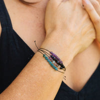 Black Onyx Hummingbird Adjustable Bracelet fro Stress Relief
