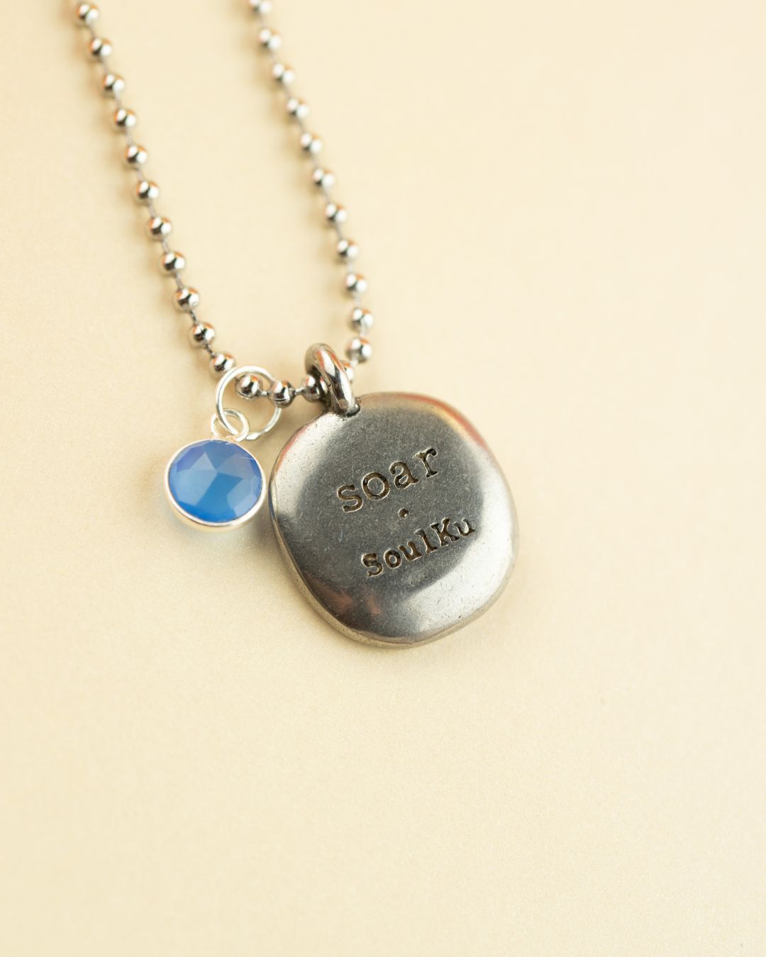 Charm Necklace Blue Chalcedony Soar