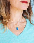Blue Druzy Agate Alchemy Necklace for Inner Strength