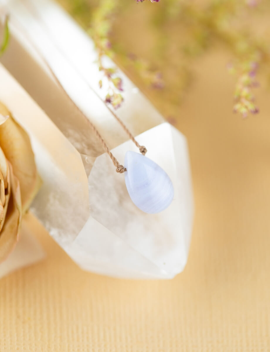 Blue Lace Agate Luxe Necklace for Confidence