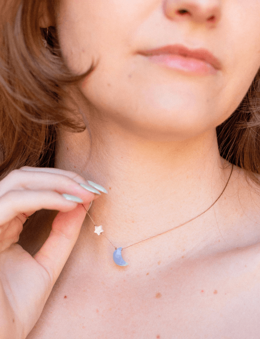 Blue Opal I Love You To The Moon & Back Necklace