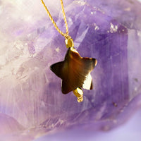 Brown Mother of Pearl Super Power Star Necklace