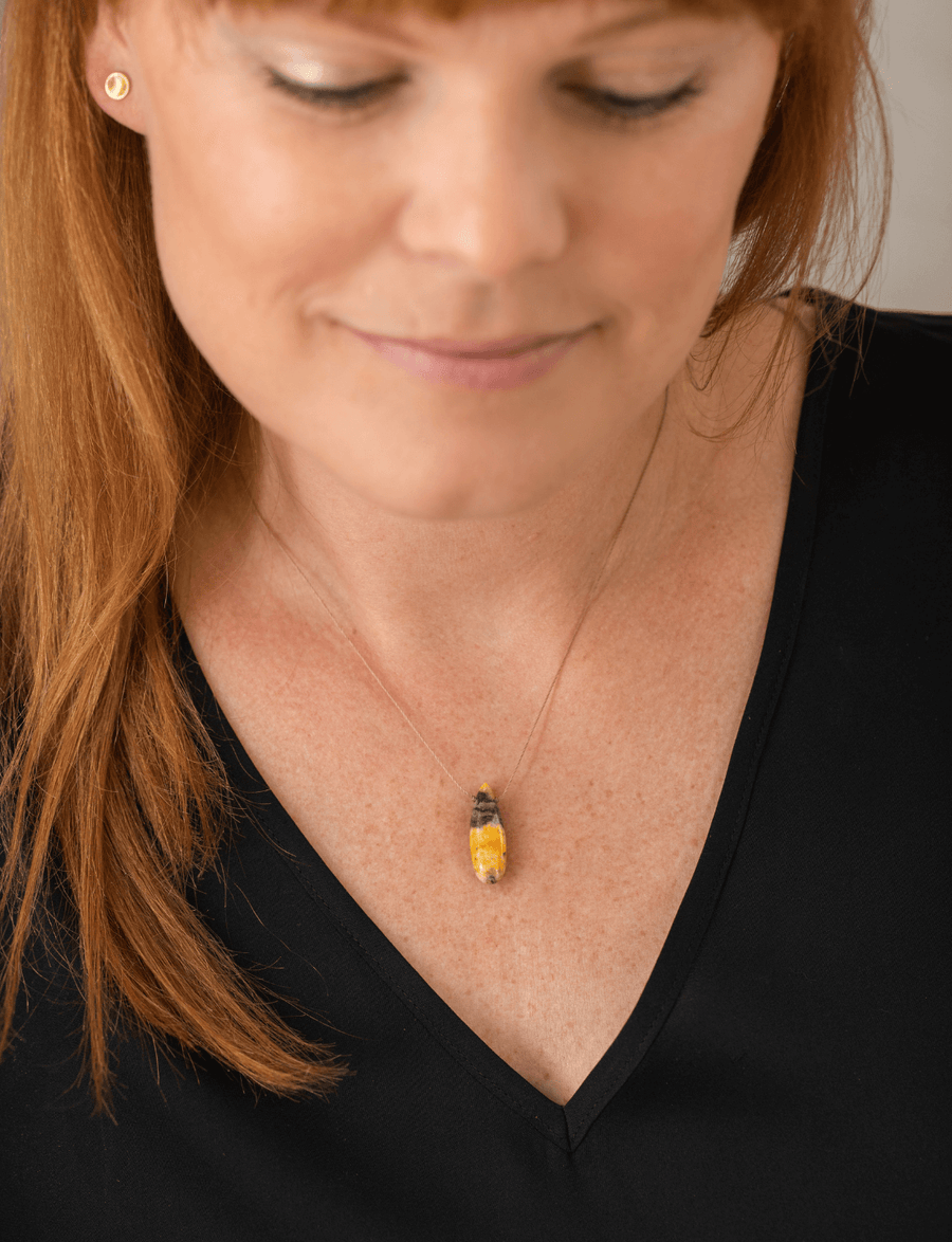 Limited Edition Necklace in Bumble Bee Jasper for Intention Booster