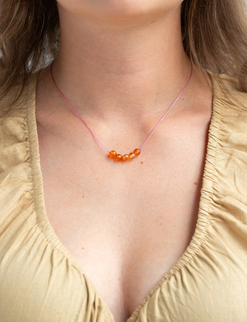 Carnelian Big Wishes Necklace for Happiness
