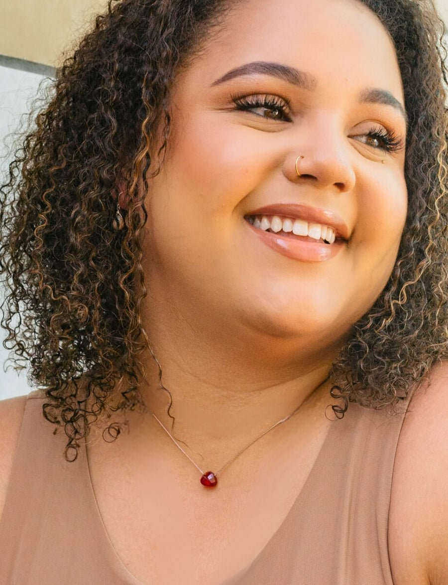 Crimson Red Crystal Soul Shine Necklace for Strength