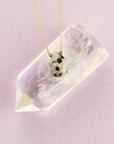 Dog Mom Necklace with Dalmatian Jasper