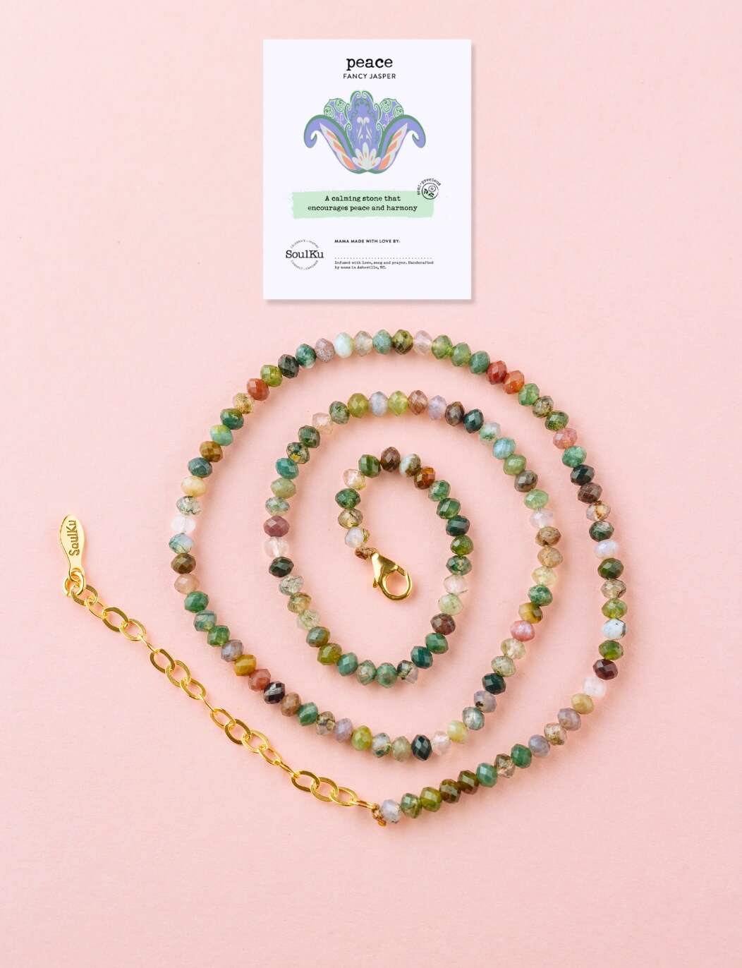 Fancy Jasper Journey Fully Beaded Necklace for Peace