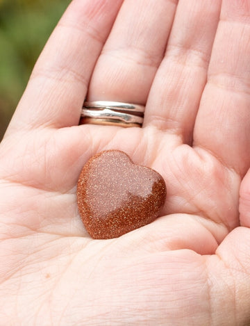 Brown Goldstone Mini Heart for You Can Do It