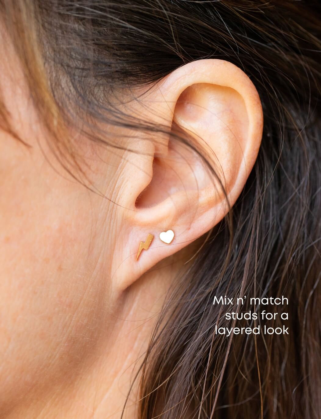 Amethyst Bowl &amp; Gold Lightning Bolt Studs Fearless Set