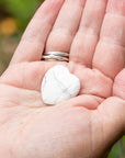 White Howlite Mini Heart for Inspire