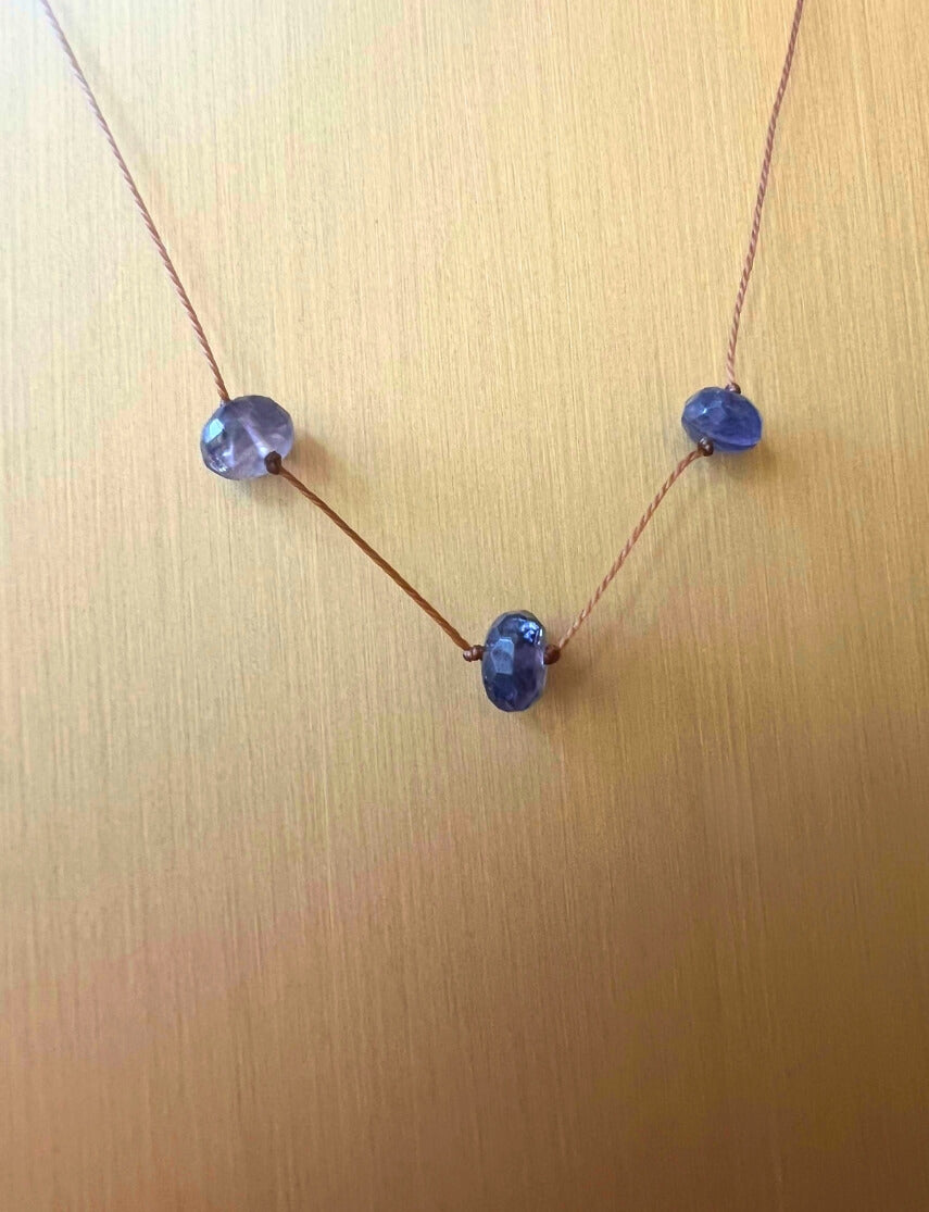 Triple Iolite Super Power Necklace