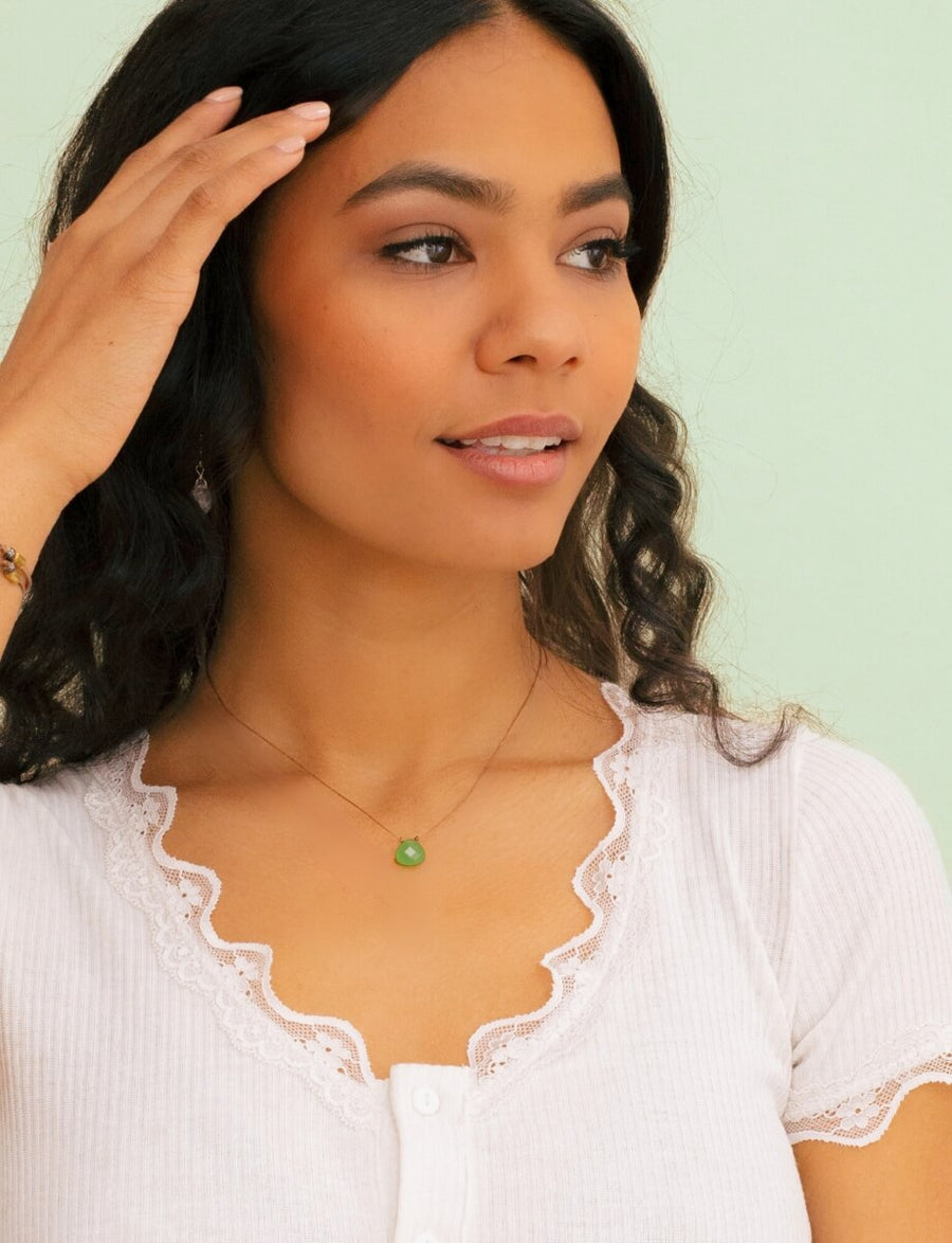 Jade Green Crystal Soul Shine Necklace for Embrace the Journey