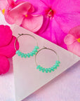 Emerald Jade Czech Glass Hoop Earrings for Thrive