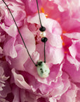 Limited Edition Kiwi Jasper, Black Onyx, and Pearl Necklace for Steady