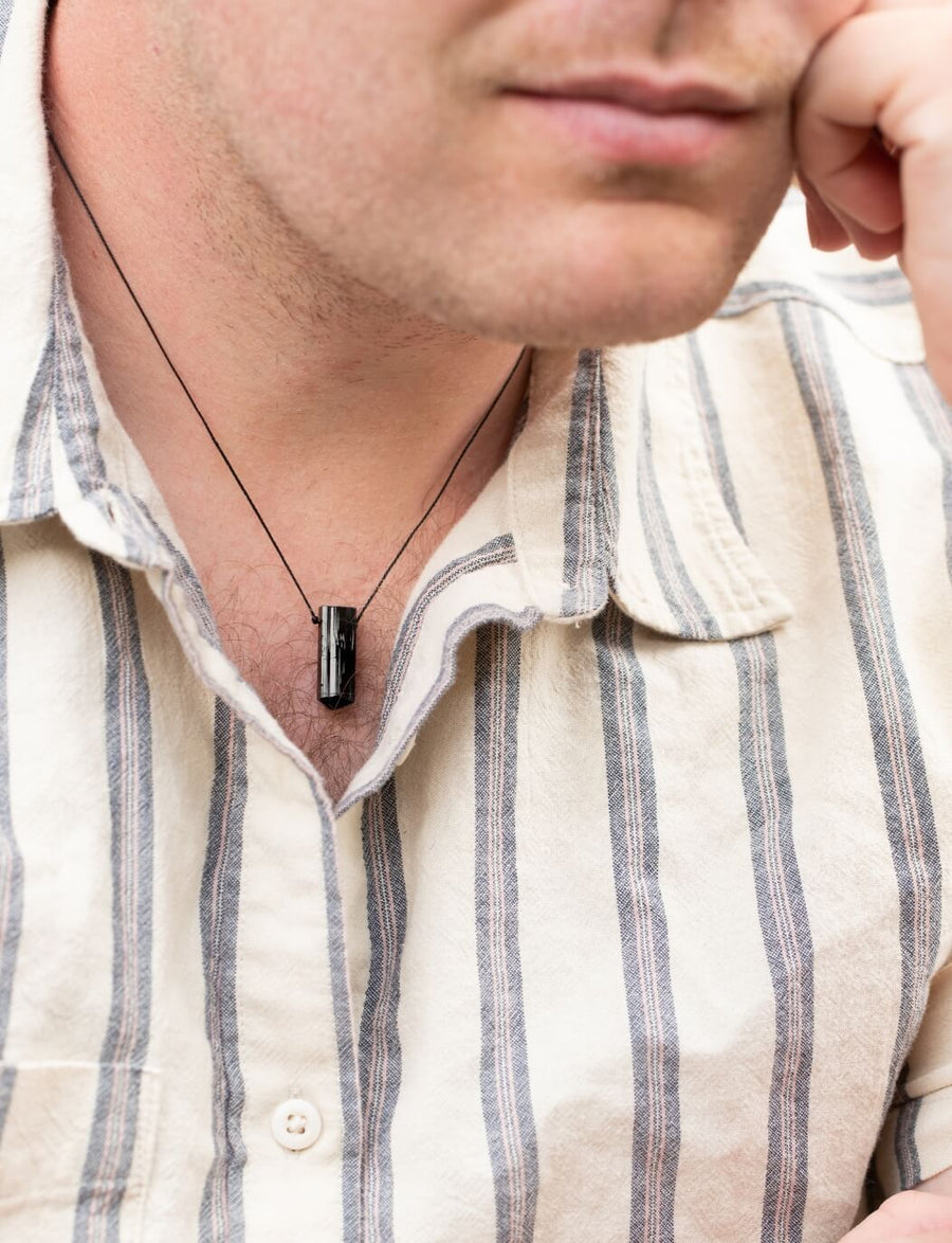 Limited Edition Mens Black Tourmaline Necklace for World's Best Dad