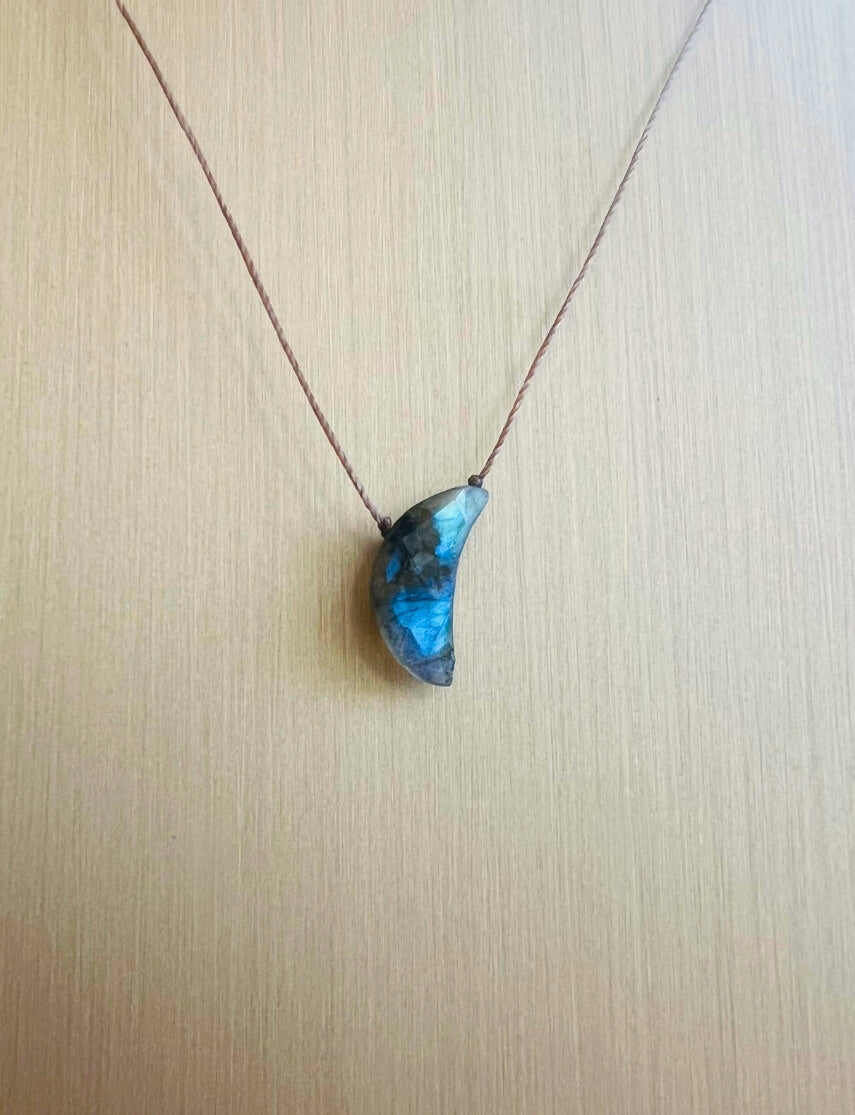 Labradorite Crescent Super Power Necklace