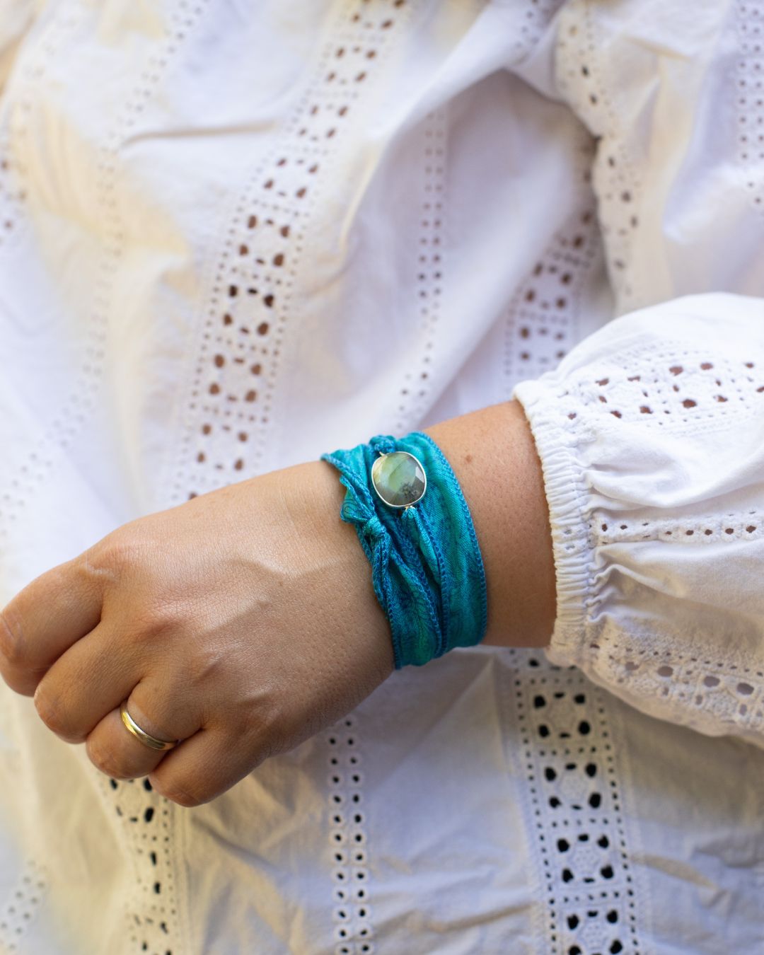 Limited Edition Labradorite and Silk Bracelet for Untamed