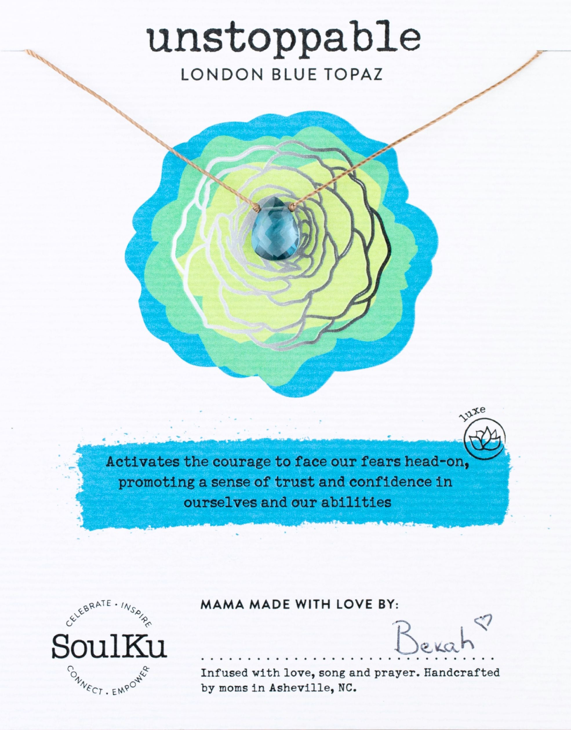 London Blue Topaz Necklace for Confidence & Strength | Unstoppable