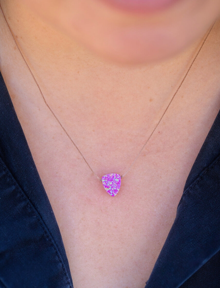 Limited Edition Magenta Bello Opal Shield Necklace For Nothing is Impossible