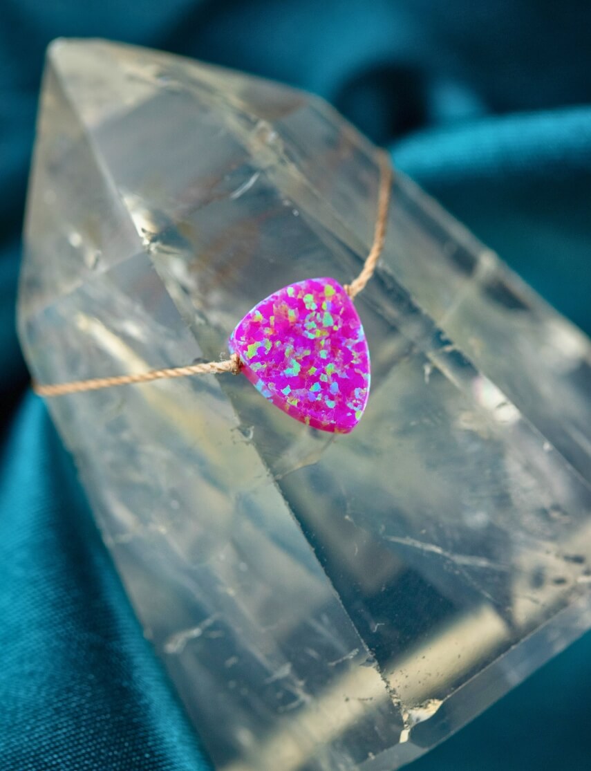 Limited Edition Magenta Bello Opal Shield Necklace For Nothing is Impossible