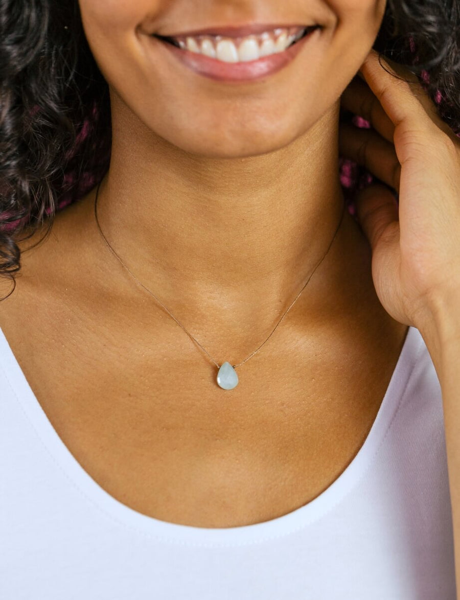Milky Aquamarine Luxe Necklace for Beautiful Mom