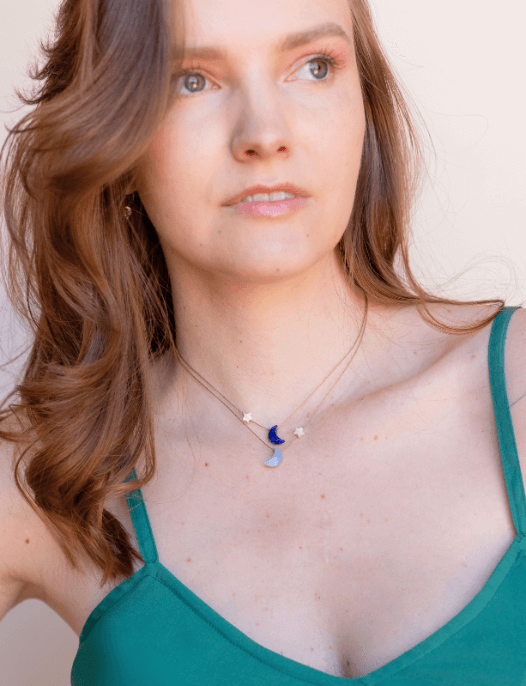 Blue Opal I Love You To The Moon &amp; Back Necklace