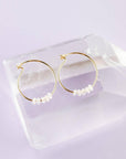 Moonstone Gold Hoop Earrings for Sisterhood