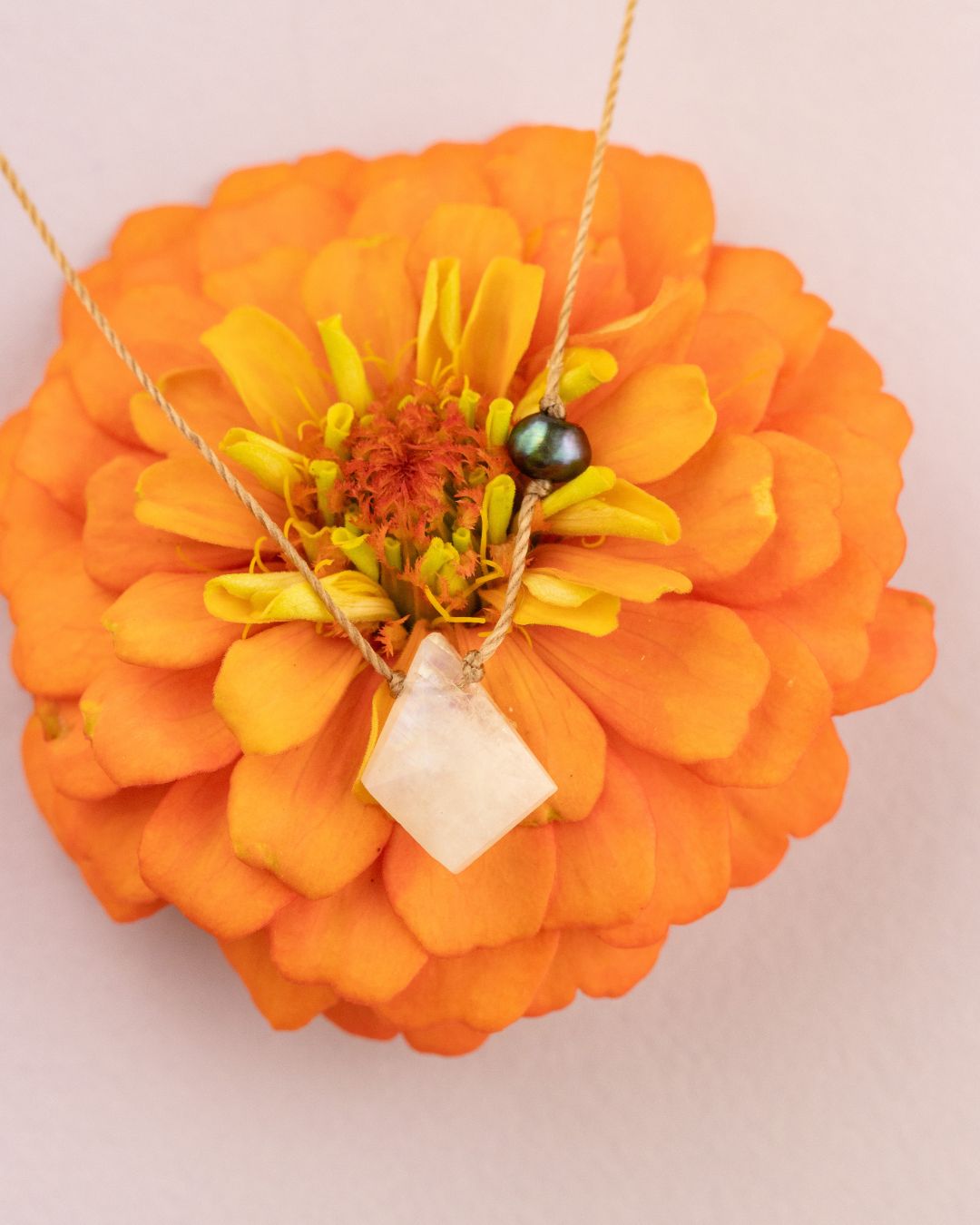Limited Edition Moonstone Kite and Peacock Pearl Necklace for Better Days Ahead