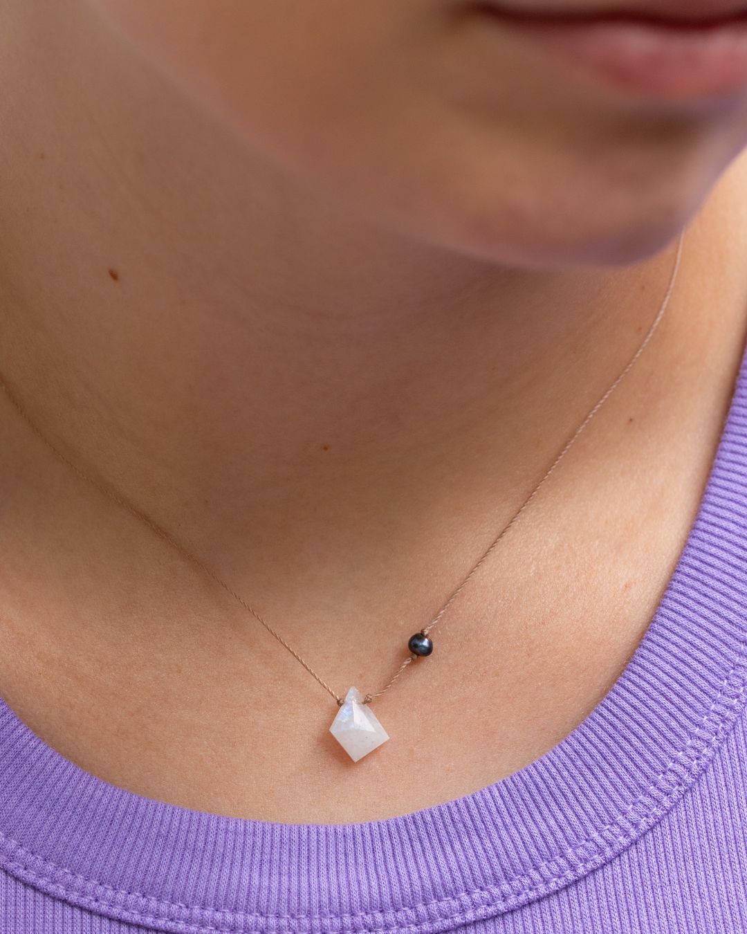 Limited Edition Moonstone Kite and Peacock Pearl Necklace for Better Days Ahead